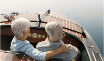 retired couple in boat