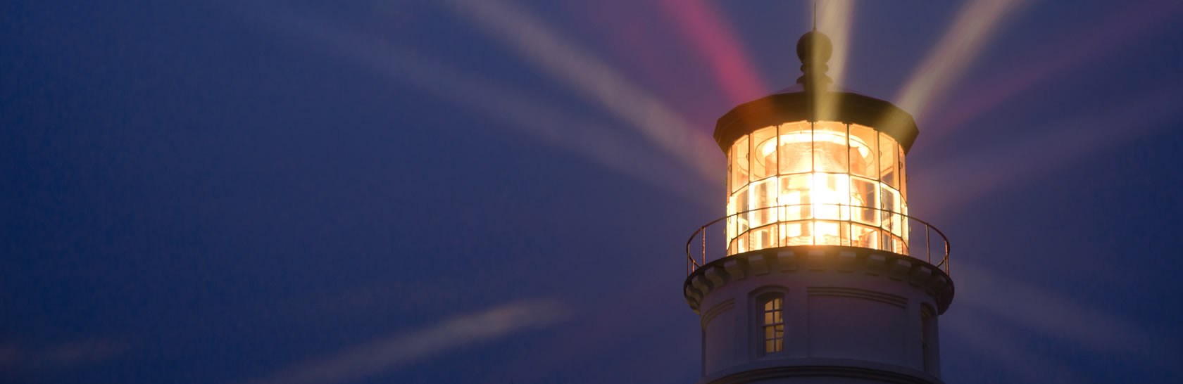 close-up view of a lighthouse shining brightly