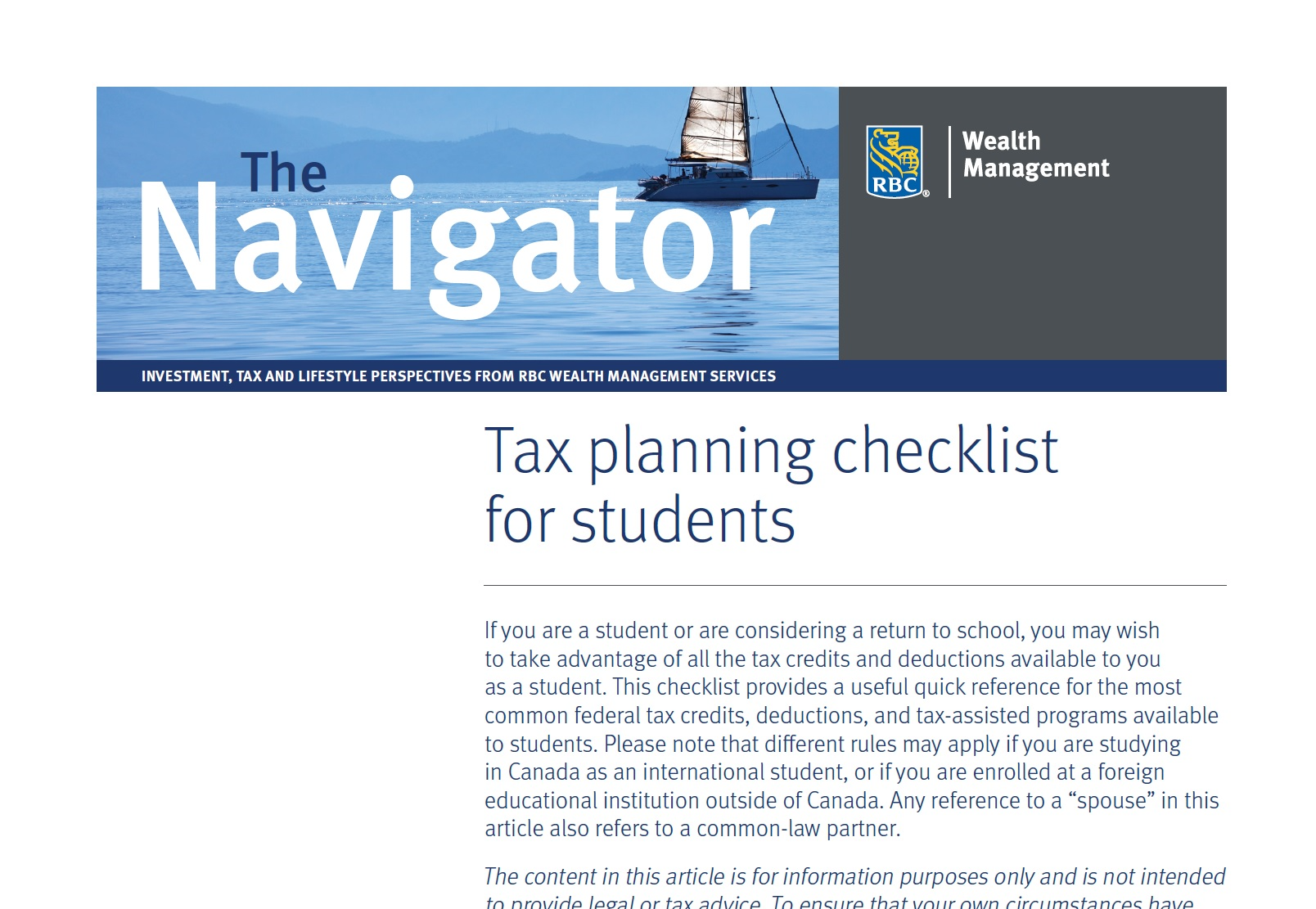 Tax planning checklist for students