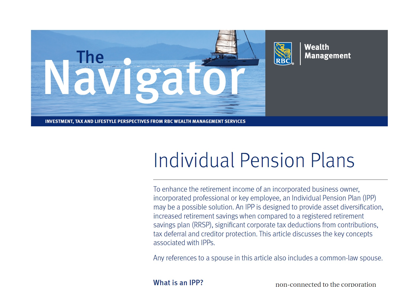 Individual Pension Plans (IPP)