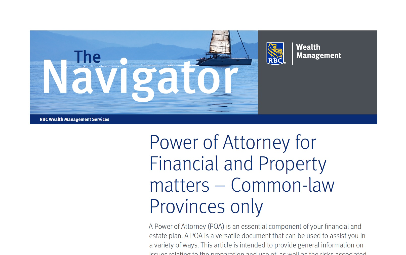 Power of Attorney for Financial and Property matters