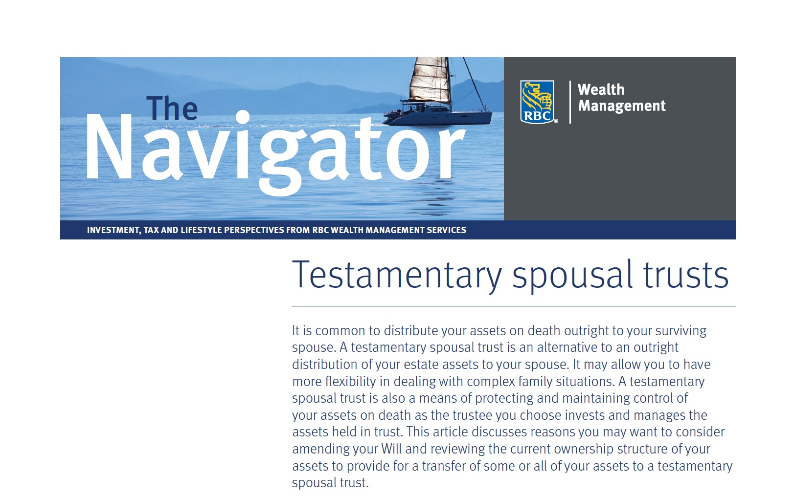 Testamentary spousal trusts