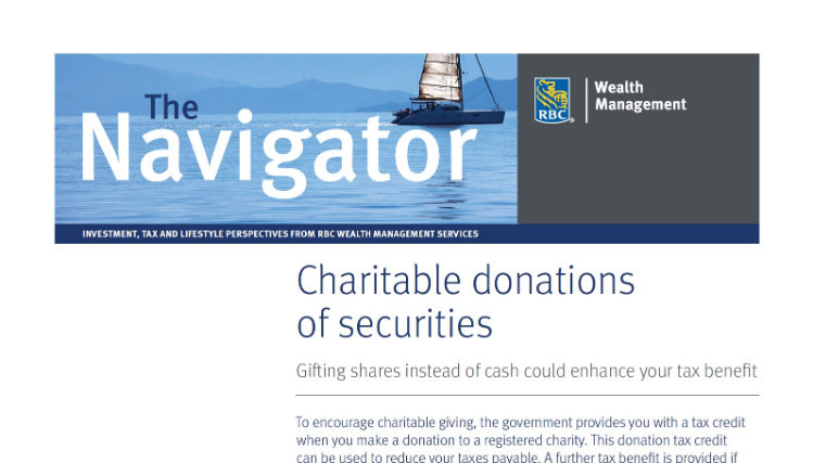 Charitable donations of securities