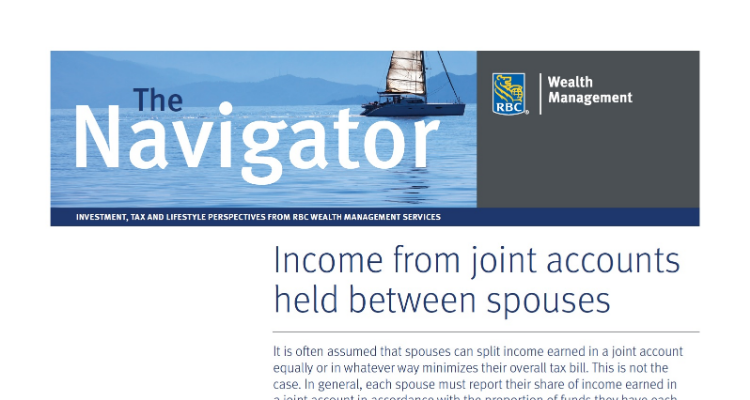 Income from joint accounts held between spouses