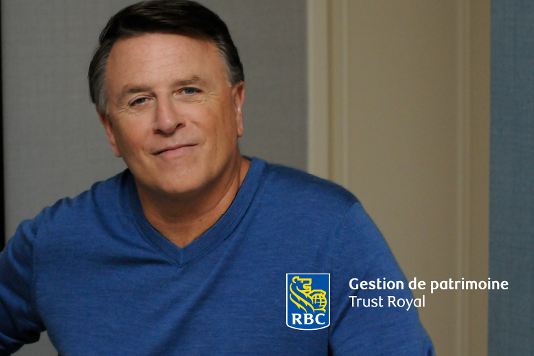 David Chilton wearing blue sweater RBC royal trust logo