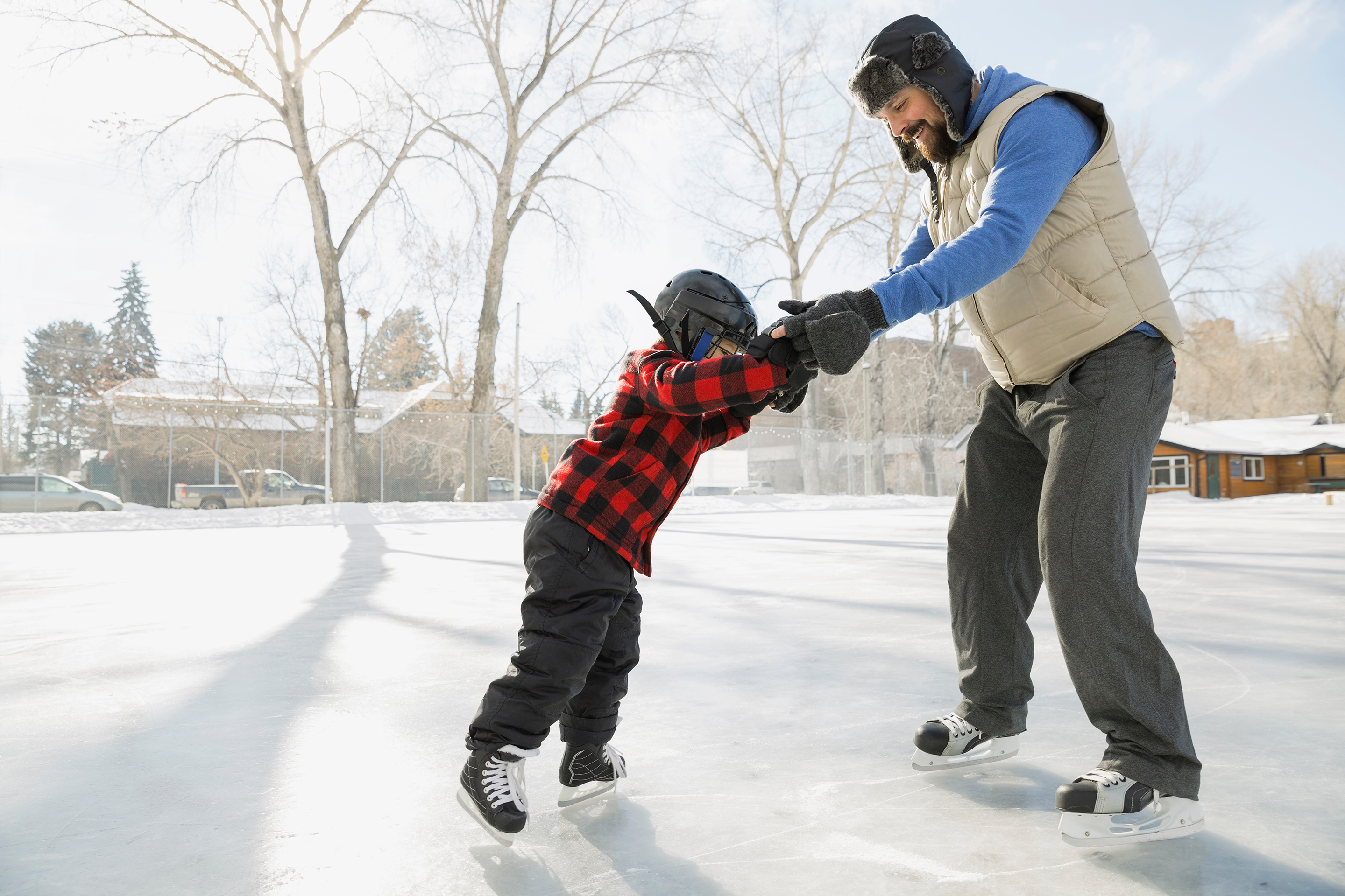 Father and Son Skating