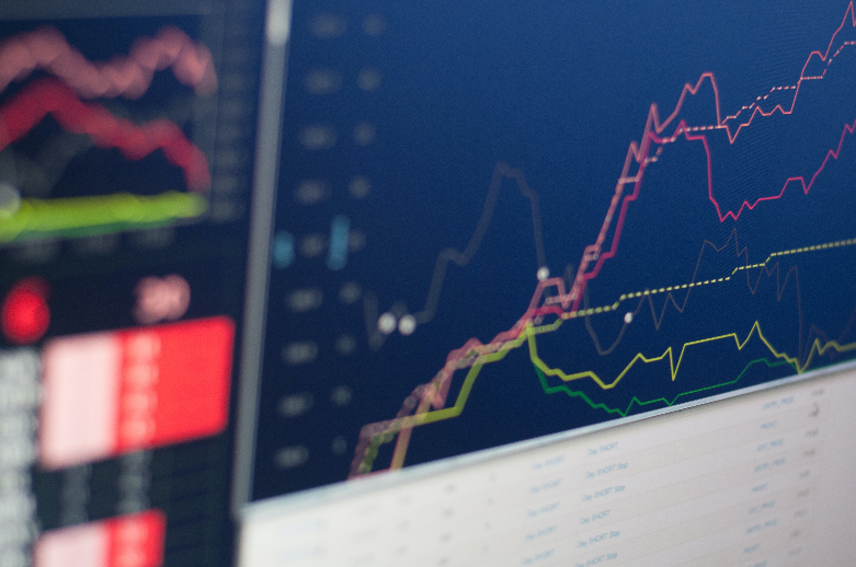 stock charts on computer increasing