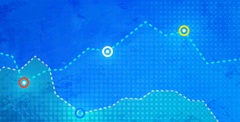 market chart and mountains moving.