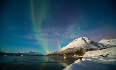 Northern Lights and a mountain
