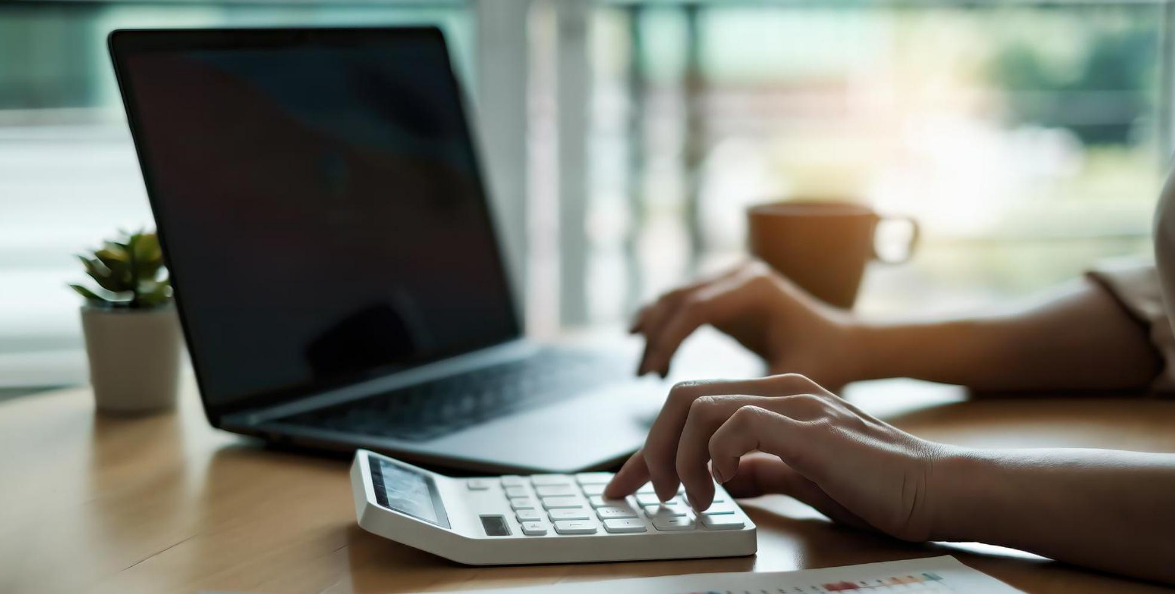 Accountant making calculations