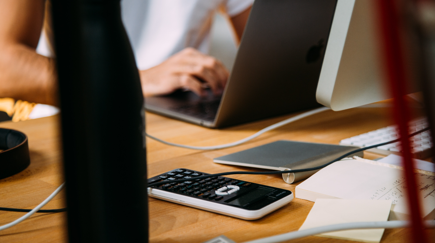 Woman working at a laptop