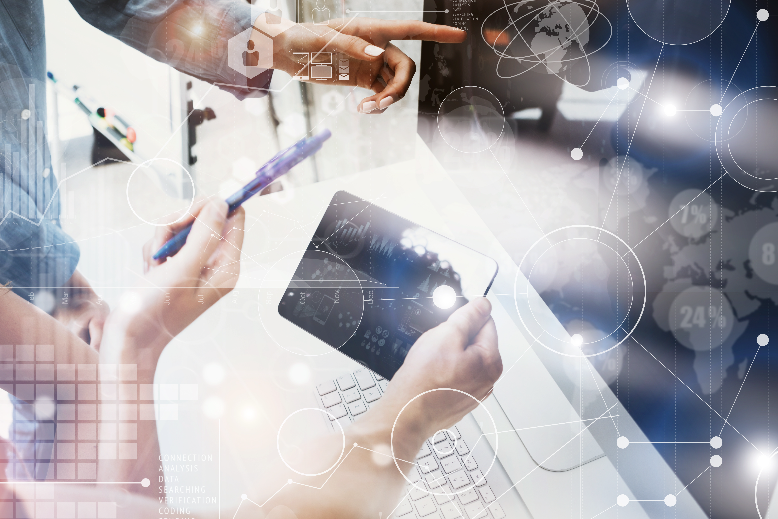 people looking at ipad in page