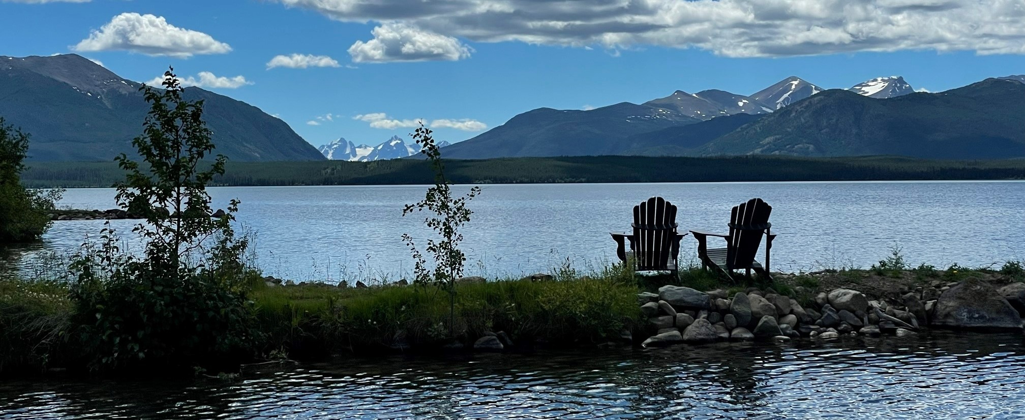 Adirondack chairs and Chaunigan Lake