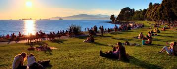 late summer sunset on beaches of Vancouver