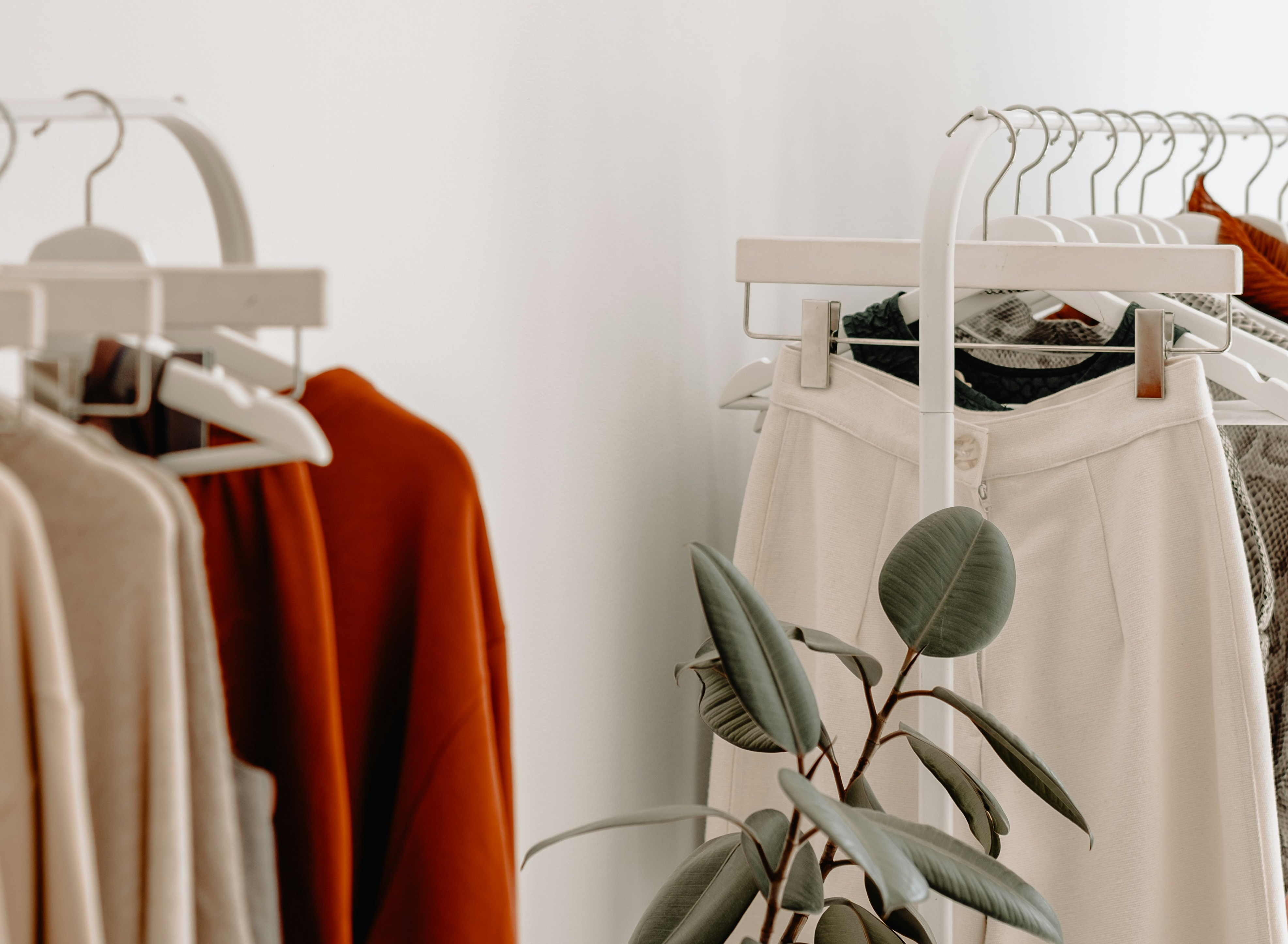 clothing on a rack