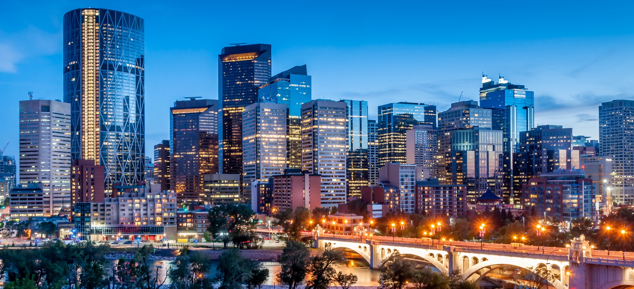 Calgary downtown at the night