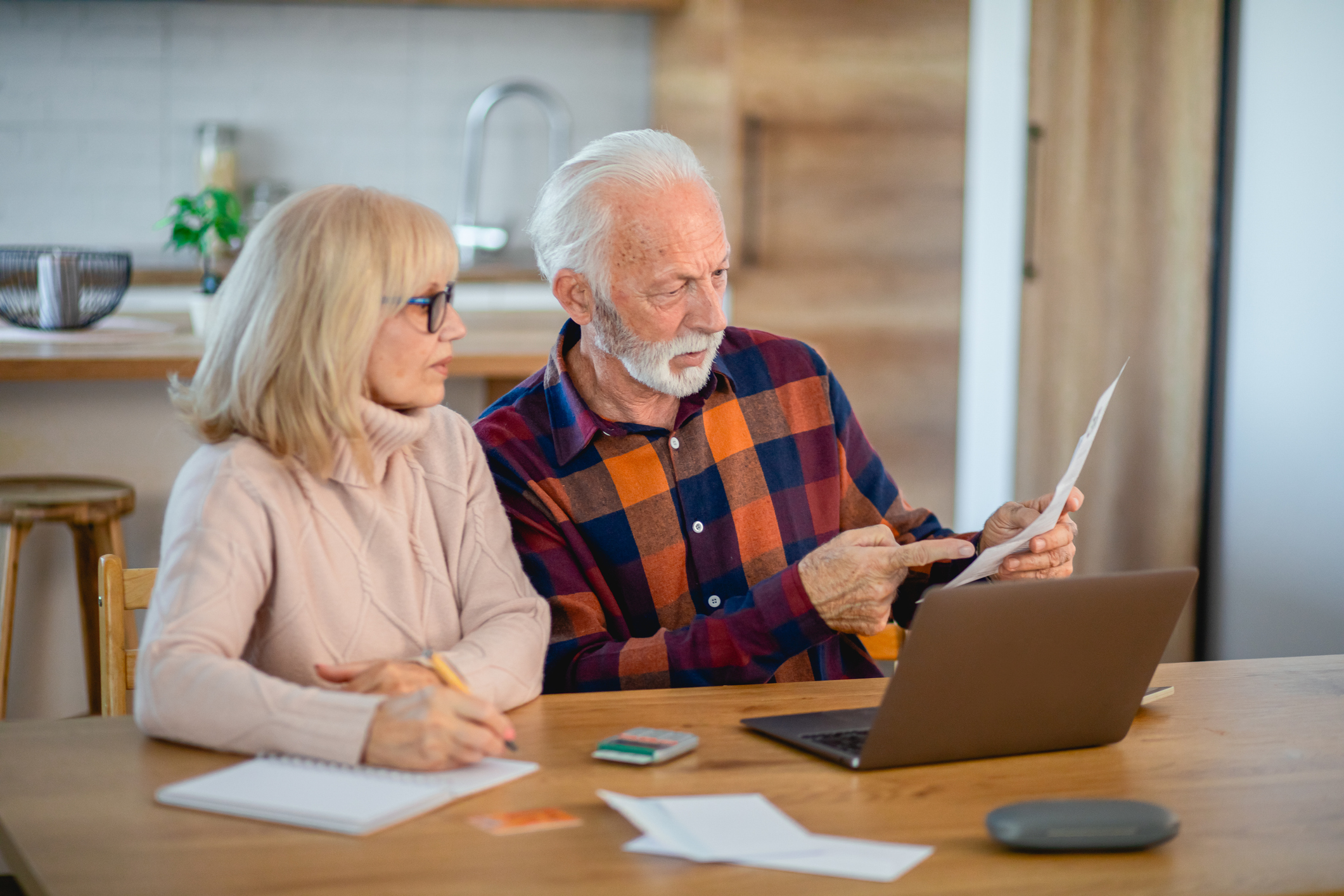 senior couple planning finances