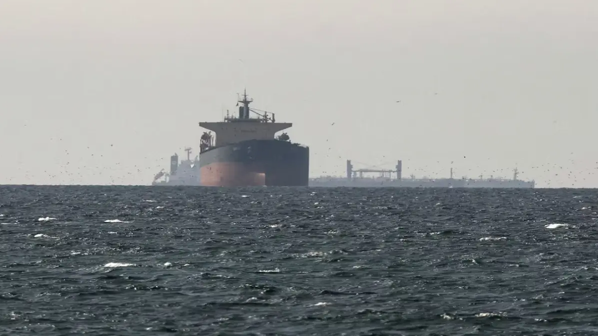 Oil tanker passing through the Strait of Hormuz
