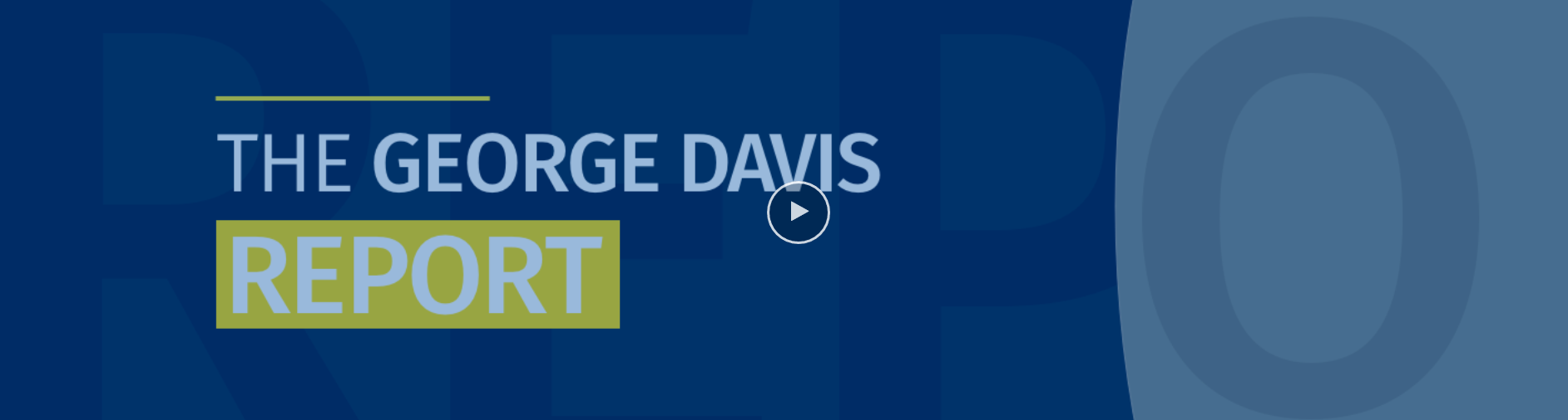 A hyperlink to the video. Blue box with text: The George David Report