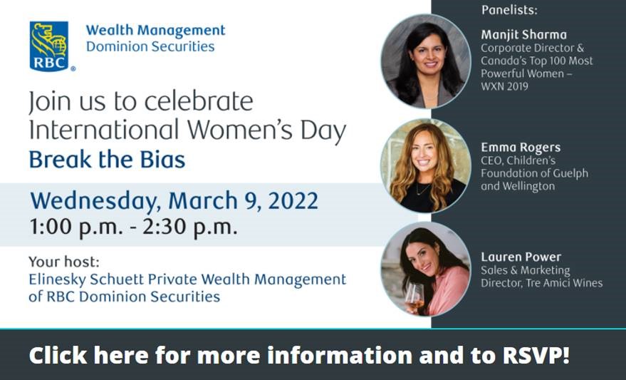 International Women's Day event - Hyperlink to event page with details. 