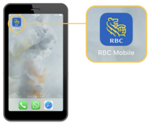 RBC Mobile app icon on a mobile device