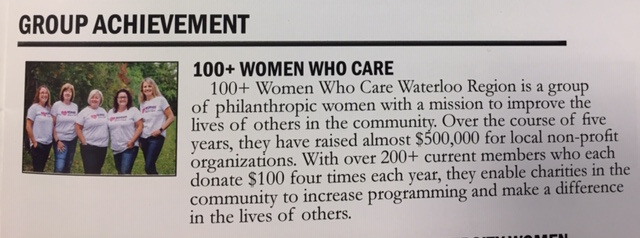 Group achievement - newspaper snippet of the 100+ Women who care group