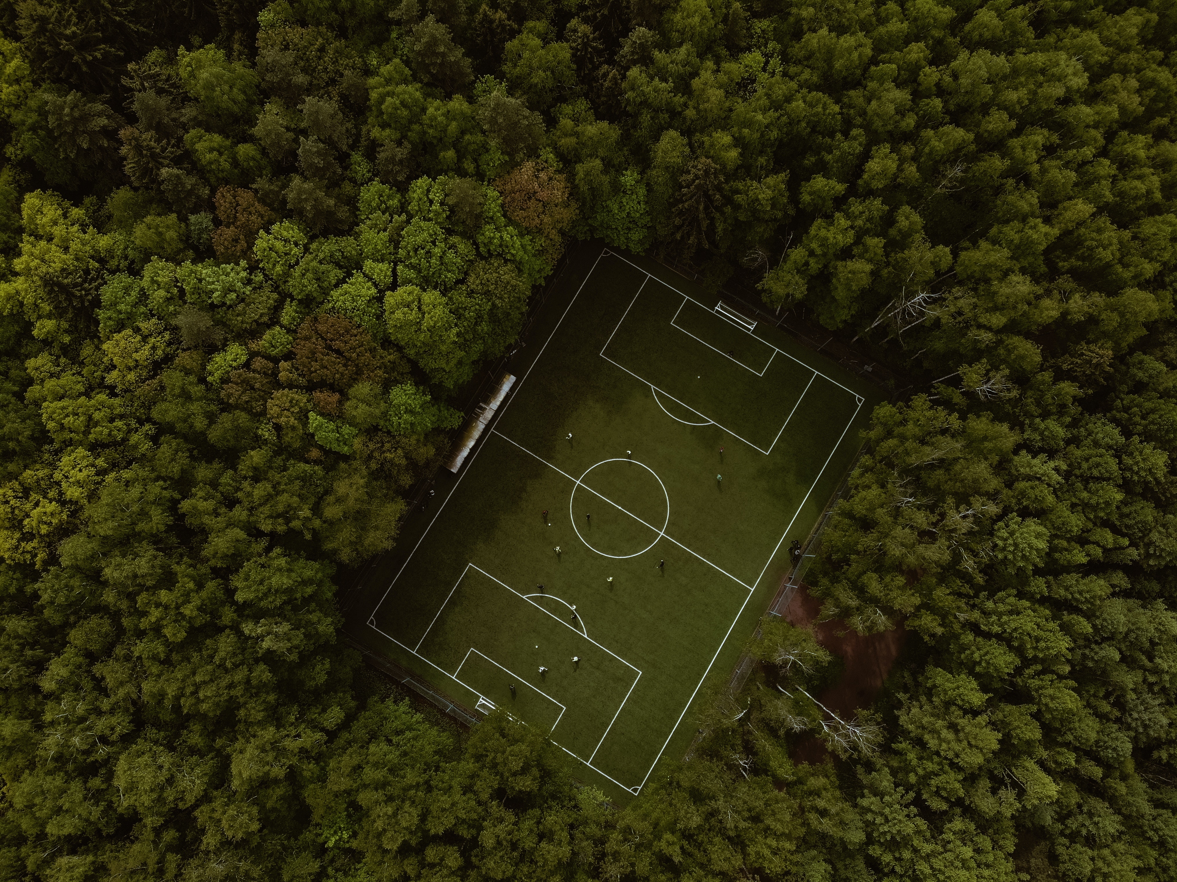 ariel view of soccer field in page