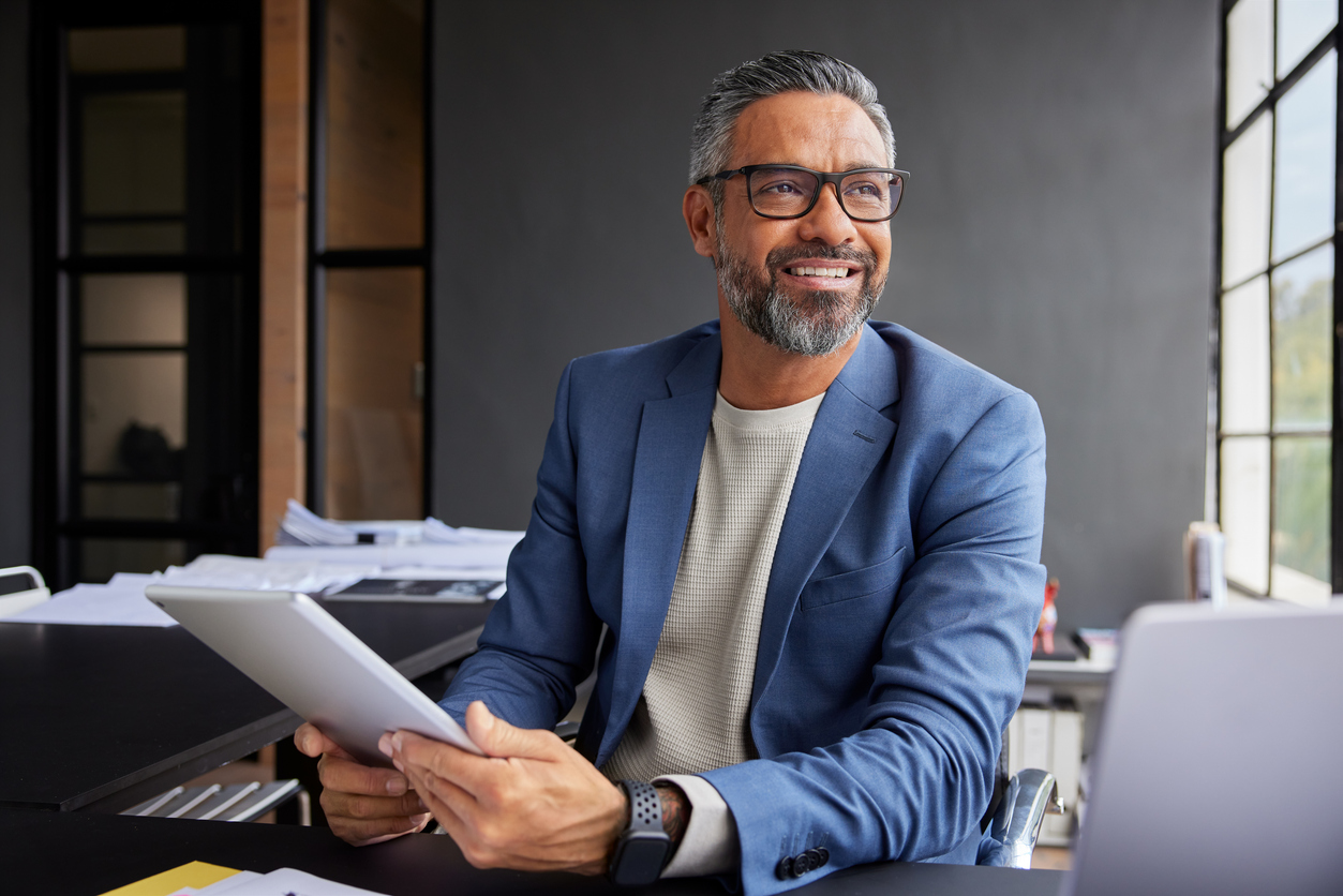 Woman holding tablet
