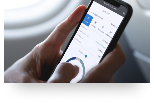 client viewing data on mobile device