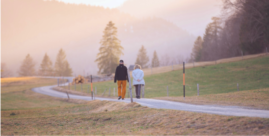 Man and woman chatting. 