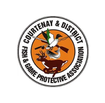 Courtenay and District Fish and Game Protective Association logo.