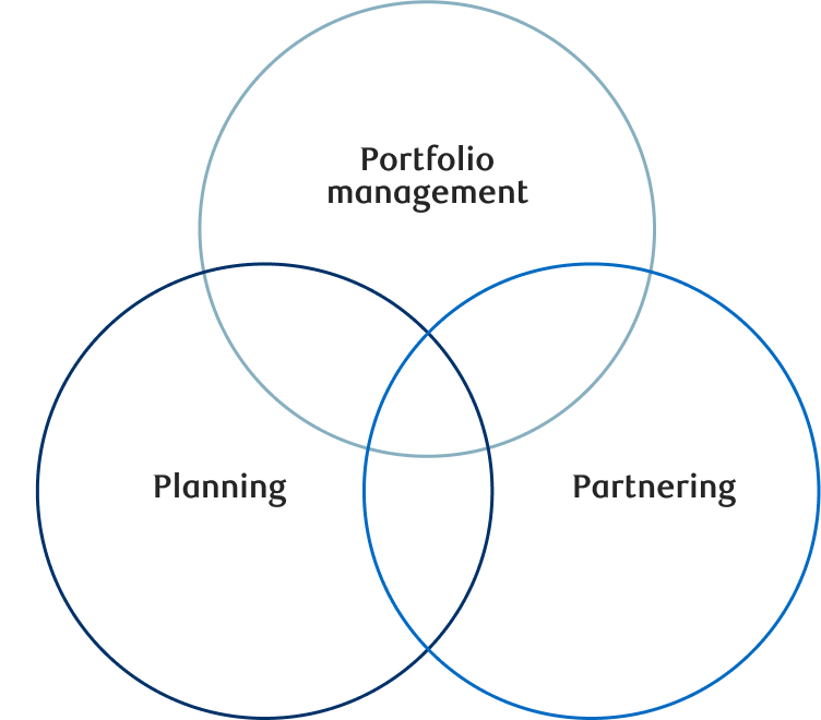 portfolio management, planning, partnering