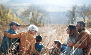 A multigenerational family enjoying the view.