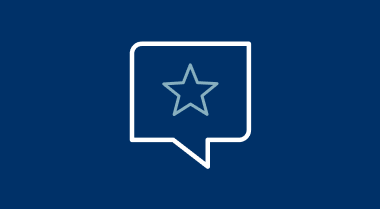 Icon of chat bubble with star