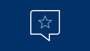 Icon of chat bubble with star