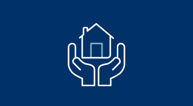 Icon of hands hold a house