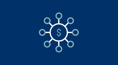 Icon of a web with a dollar sign