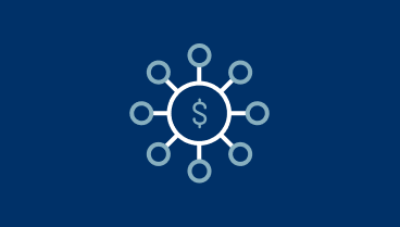Icon of a web with a dollar sign