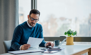 A client reviewing their tax information.