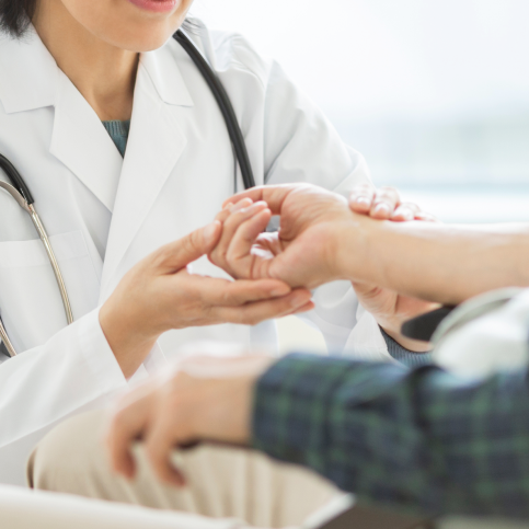 A doctor performing a routine checkup.