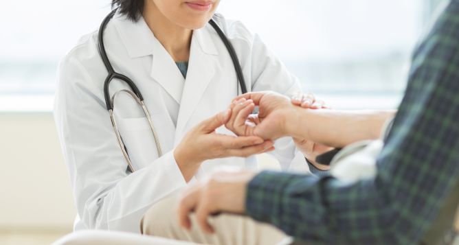 A doctor performing a routine checkup.