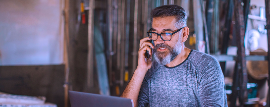 A person talking on a cell phone.