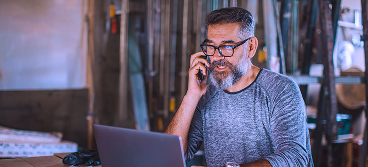 A person talking on a cell phone.