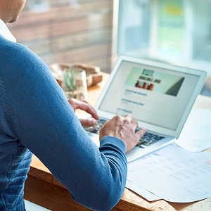 A person working at a desk.