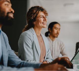 Professionals at a board room table.