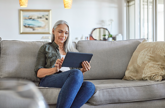 A client reviewing an eDocument on their tablet.