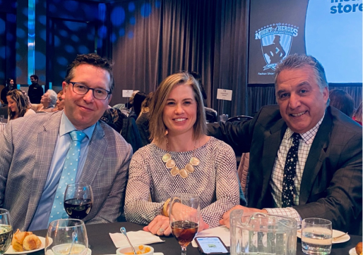 Eric Janitis, Rachelle Allen, and Vito Finucci attending Community Living London's annual Night of Heroes event.