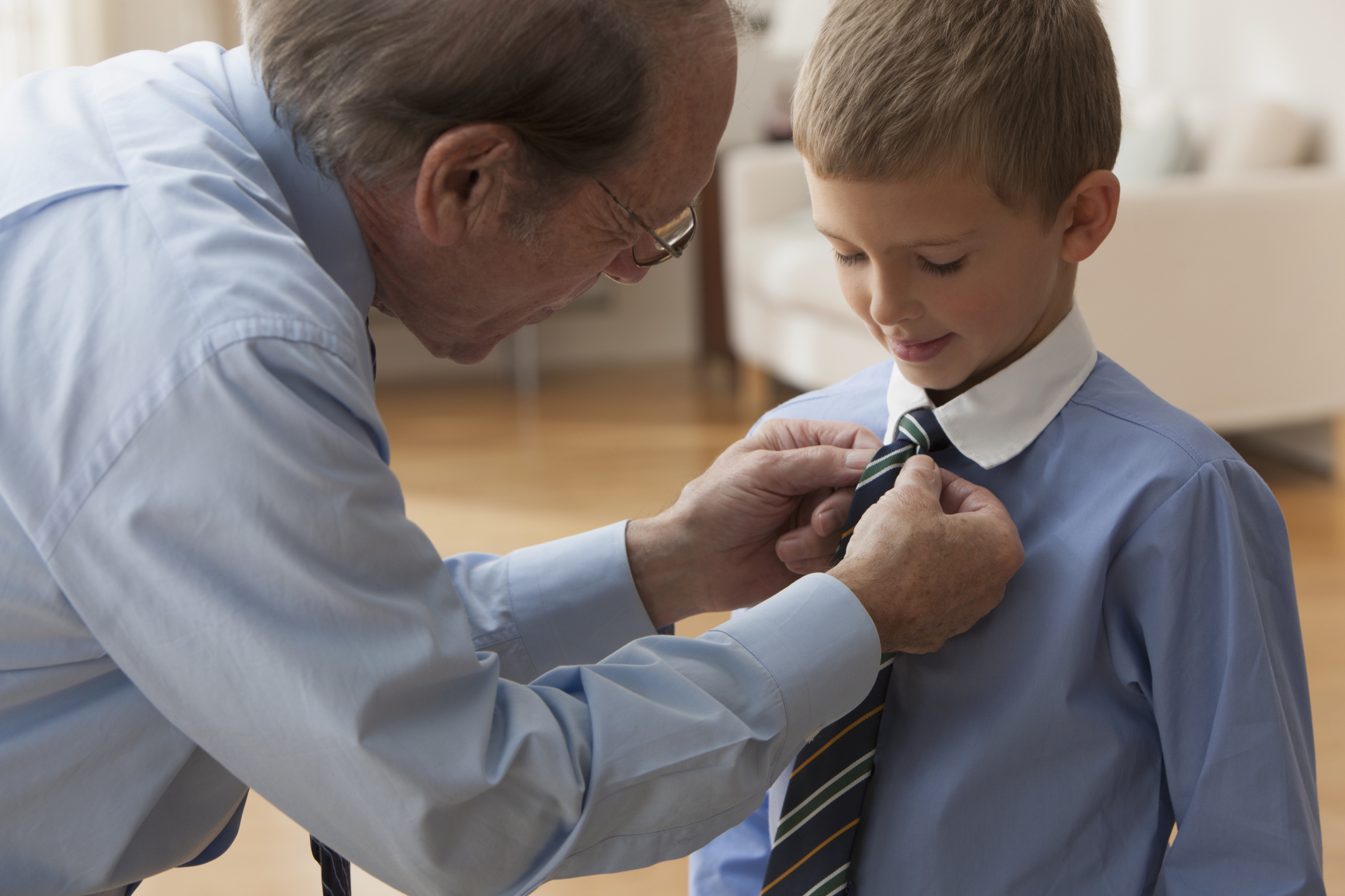 senior in page with family