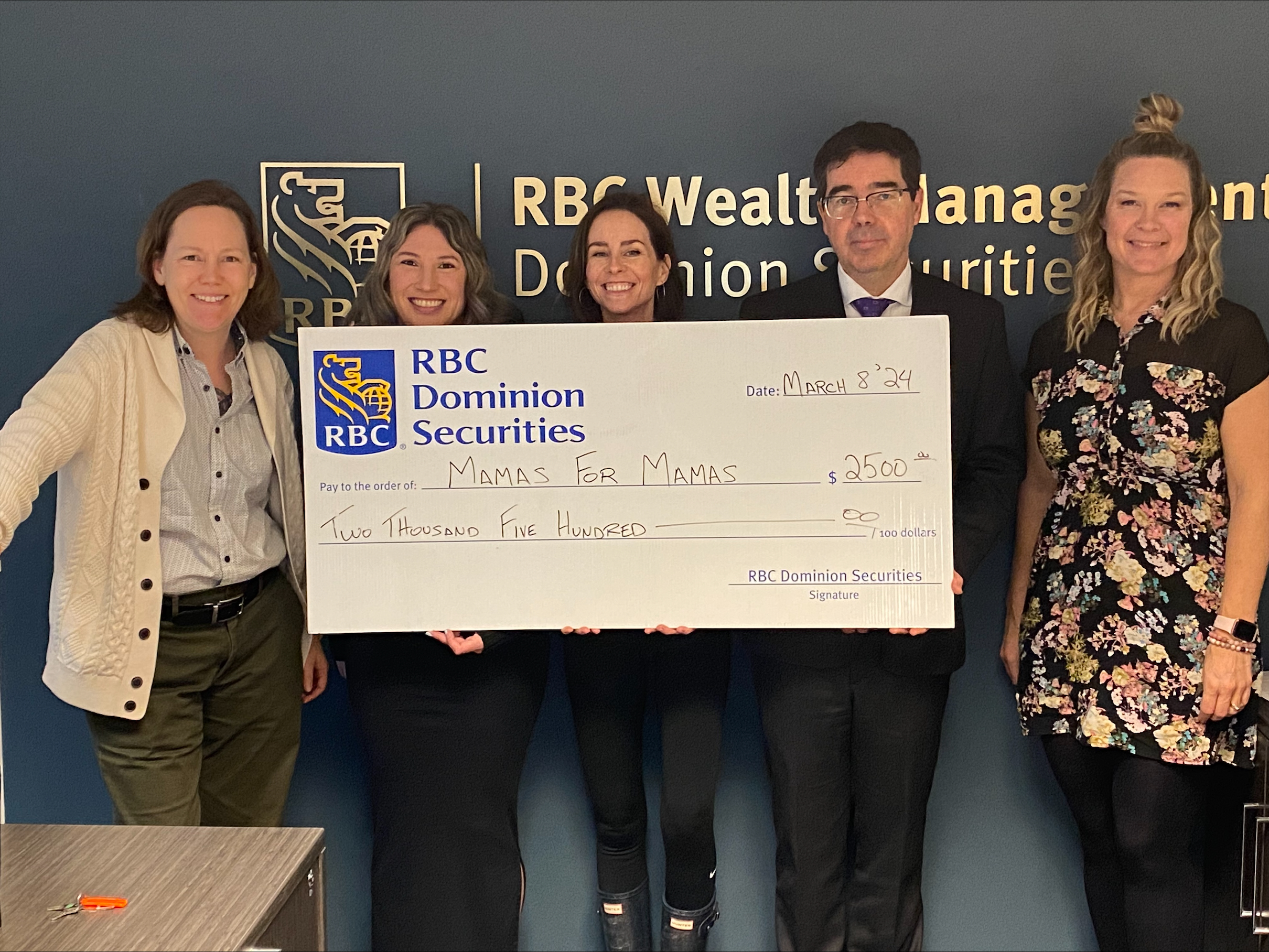 Sterling, Naomi & Shalena presenting Cheque